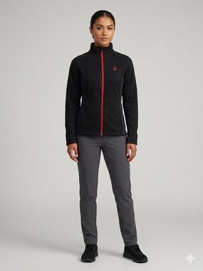 Spyder Women’s Black Full Zip Waffle Knit Core Jacket - Small